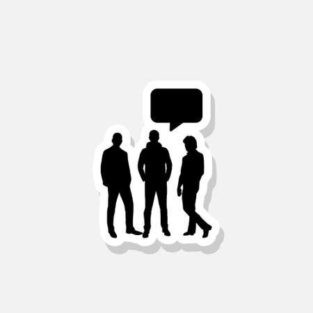 People communicate black sticker icon designのイラスト素材