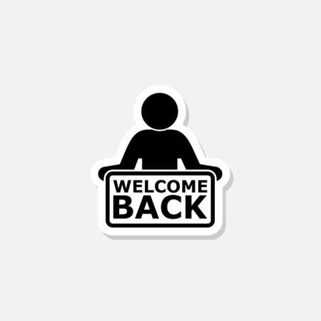 Welcome back sign sticker iconのイラスト素材