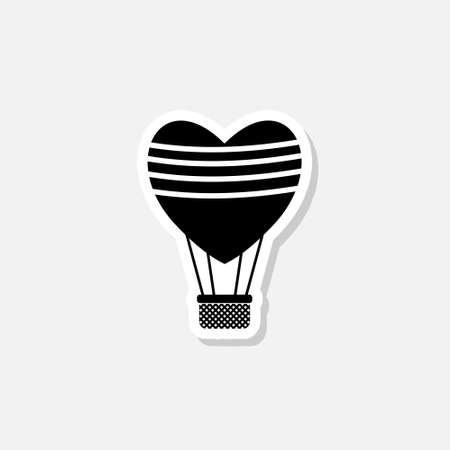 Hot air balloon sticker icon isolated on white backgroundのイラスト素材