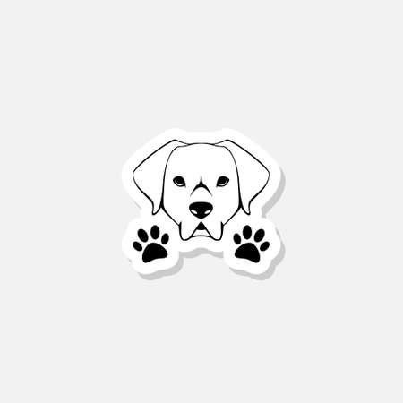 Dog head icon, pet concept stickerのイラスト素材
