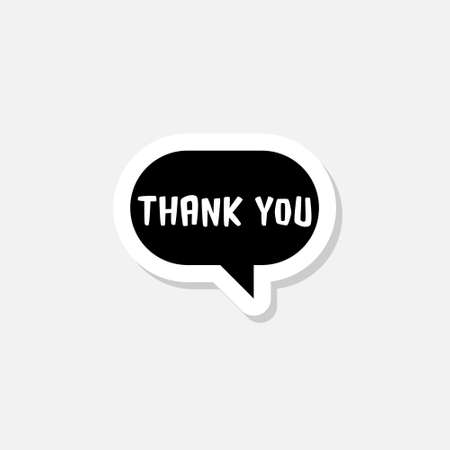 Thank you speech bubble stickerのイラスト素材