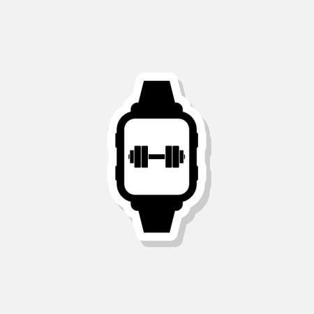 Fitness watch sticker icon isolated on white backgroundのイラスト素材