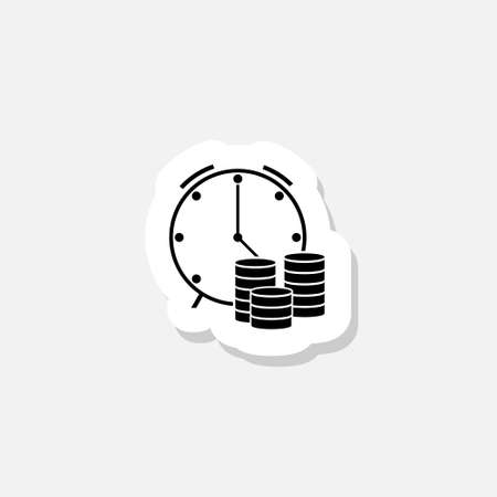 Time is money sticker icon isolated on white backgroundのイラスト素材