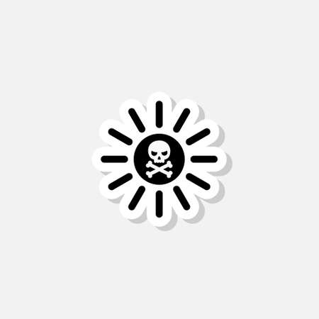 Death sun radiation sticker iconのイラスト素材