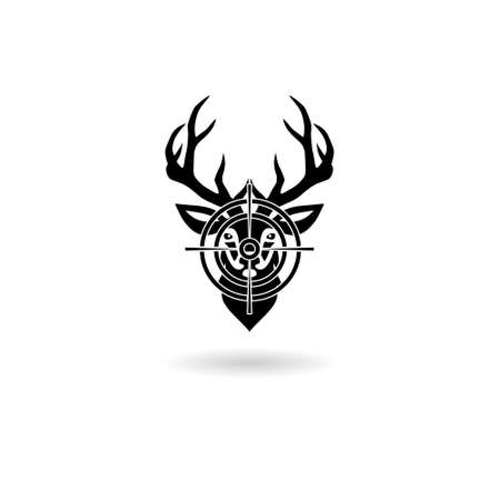 Hunt on deer with cross hairs icon with shadowのイラスト素材