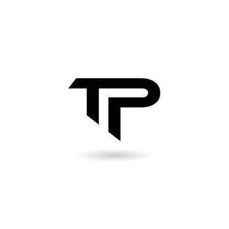 TP T P Letter Logo with shadowのイラスト素材