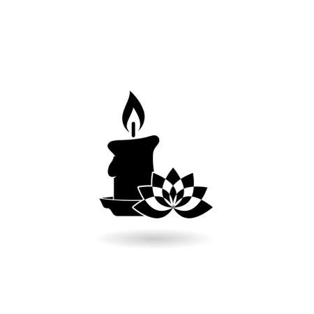 Aroma candle icon with shadowのイラスト素材