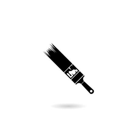 Paint brush icon with shadowのイラスト素材