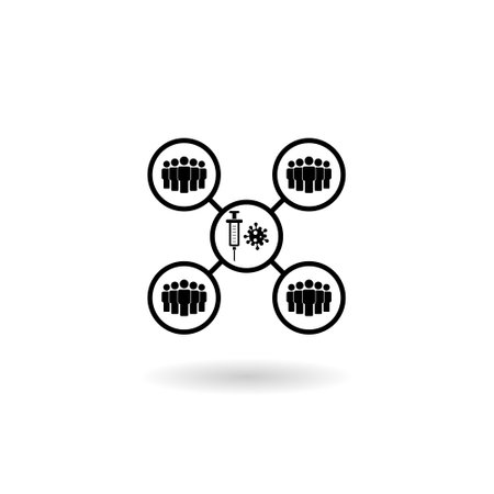 People communicate black icon with shadowのイラスト素材