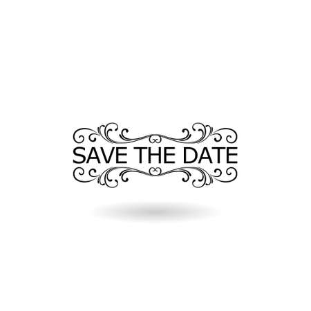 Save the date icon with shadowのイラスト素材