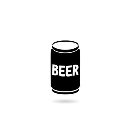 Can of beer icon with shadowのイラスト素材