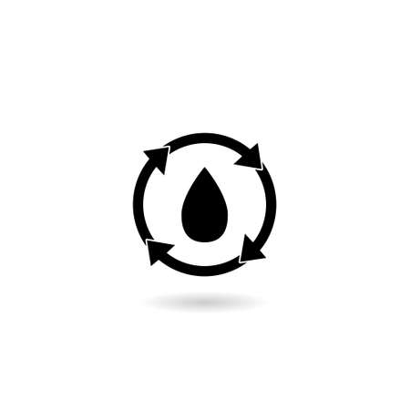 Save water icon with shadowのイラスト素材