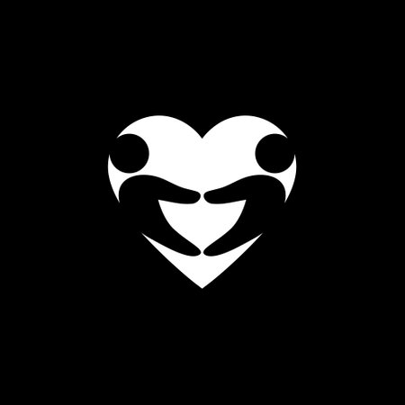 Hands show gesture love, heart icon isolated on dark backgroundのイラスト素材