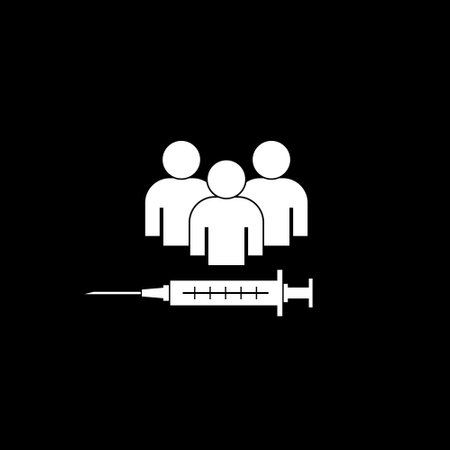 Vaccine icon isolated on dark backgroundのイラスト素材
