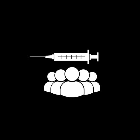Vaccine icon isolated on dark backgroundのイラスト素材