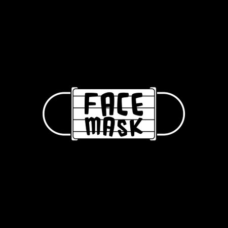 Face mask icon isolated on dark backgroundのイラスト素材