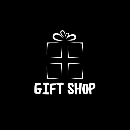 Gift shop icon isolated on dark backgroundのイラスト素材