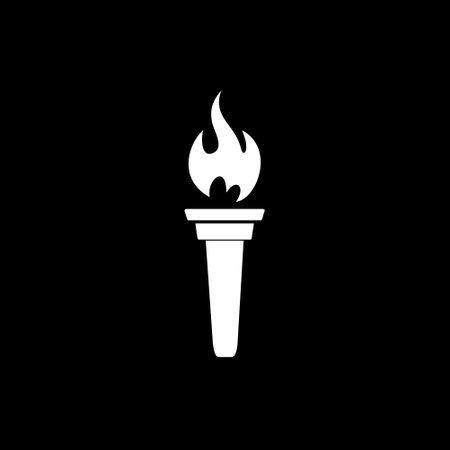 Torch icon isolated on dark backgroundのイラスト素材