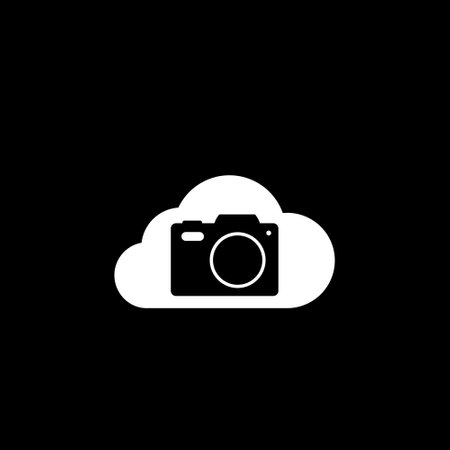 Cloud Camera logo design isolated on dark background