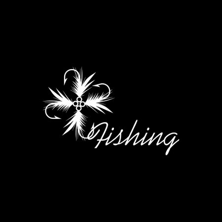 Fishing icon isolated on dark backgroundのイラスト素材