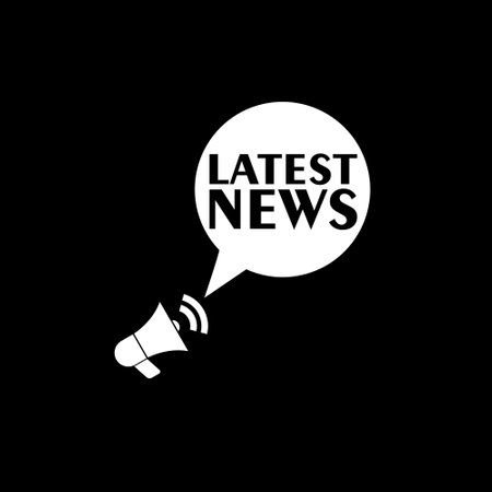 Latest news icon isolated on dark backgroundのイラスト素材