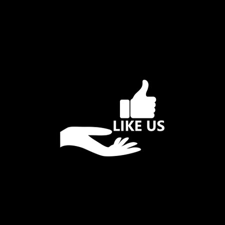 Like us icon isolated on dark backgroundのイラスト素材