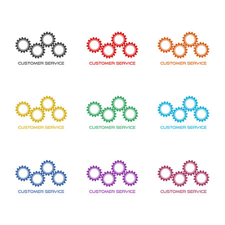 Technical support, Customer service icon isolated on white background color setのイラスト素材