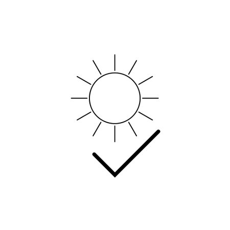 Sun check icon isolated on white backgroundのイラスト素材
