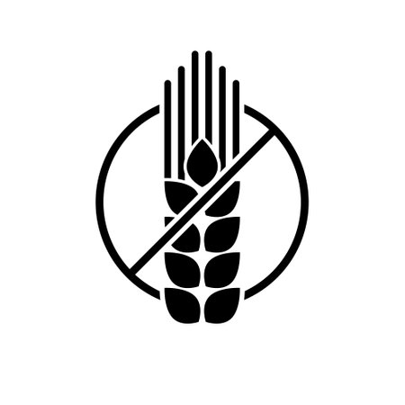 Gluten free grain icon isolated on white background. No wheat signのイラスト素材