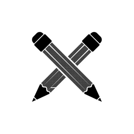 Pencil with eraser icon isolated on white backgroundのイラスト素材