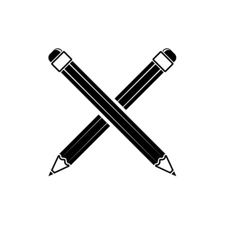 <p>Pencil with eraser icon isolated on white background</p>のイラスト素材