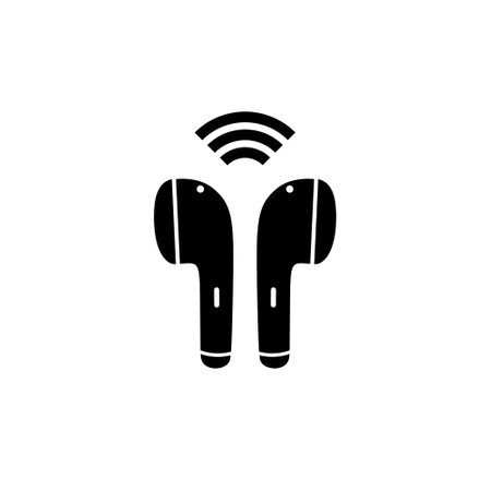 Earphone icon design isolated on white backgroundのイラスト素材