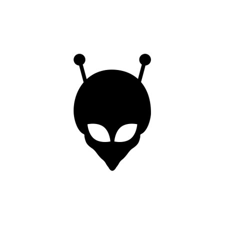 Alien head icon isolated on white backgroundのイラスト素材