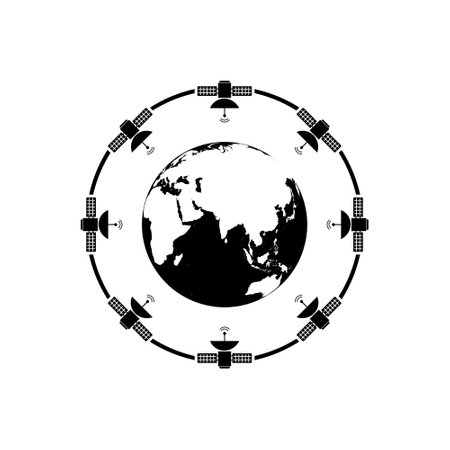 Globe connection icon isolated on white backgroundのイラスト素材