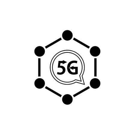 5G wireless internet WiFi connection icon isolated on white backgroundのイラスト素材