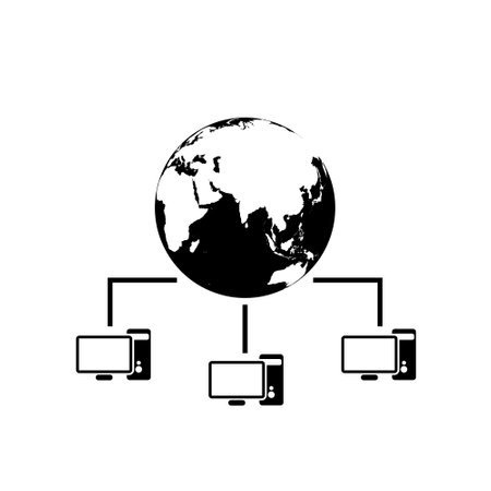 Computer network icon isolated on white backgroundのイラスト素材