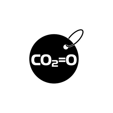 Zero CO2 emissions icon isolated on white backgroundのイラスト素材
