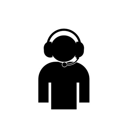 Call center agent icon isolated on white backgroundのイラスト素材