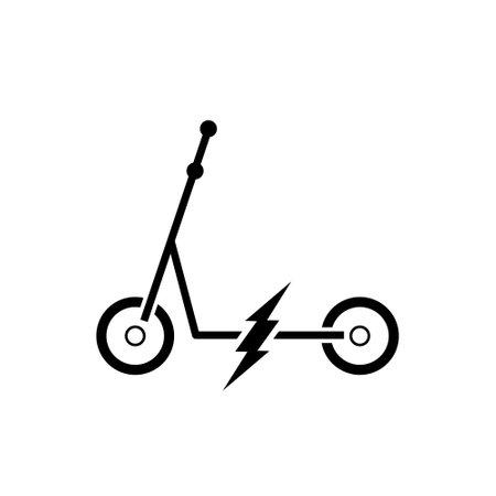 Electric scooter icon isolated on white backgroundのイラスト素材