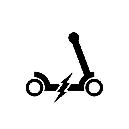 Electric scooter icon isolated on white backgroundのイラスト素材