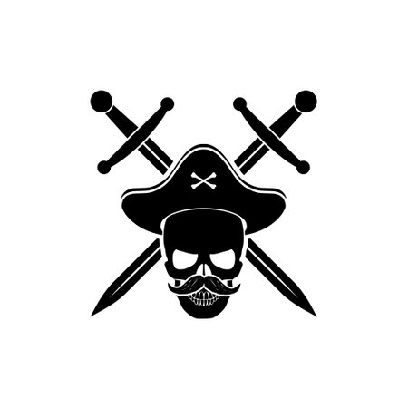 Pirate icon symbol isolated on white backgroundのイラスト素材
