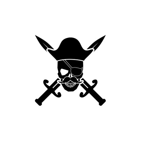 Pirate icon symbol isolated on white backgroundのイラスト素材