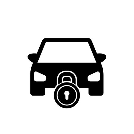 Car lock icon isolated on white backgroundのイラスト素材