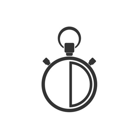 Stopwatch icon isolated on white backgroundのイラスト素材