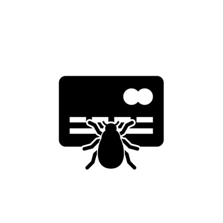 System bug and credit card icon isolated on white backgroundのイラスト素材