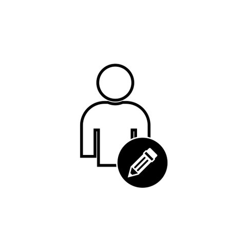 Edit User icon isolated on white backgroundのイラスト素材