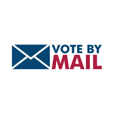 Vote by mail icon. Stay Safe concept isolated on white backgroundのイラスト素材