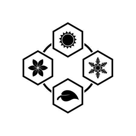 Four seasons winter spring summer fall icon isolated on white backgroundのイラスト素材