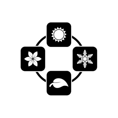 Four seasons winter spring summer fall icon isolated on white backgroundのイラスト素材
