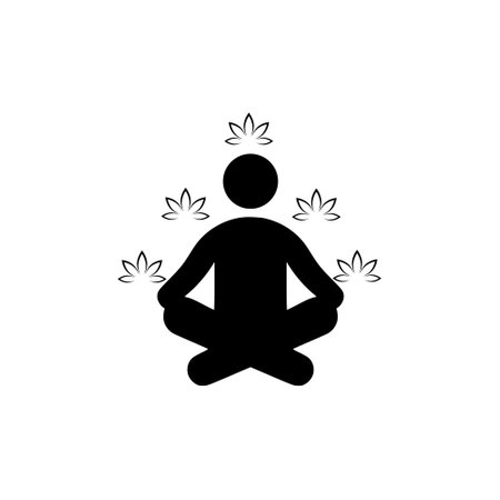 Yoga pose icon isolated on white backgroundのイラスト素材